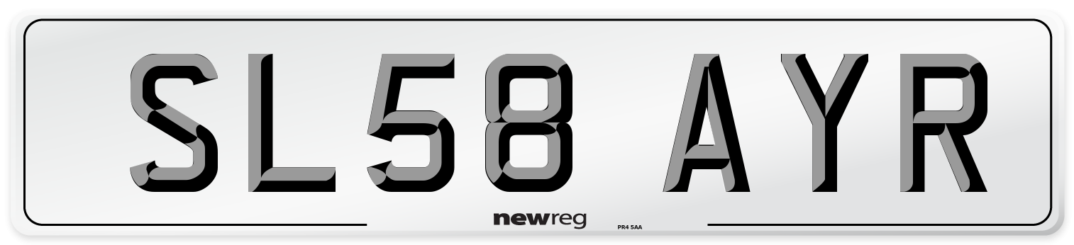 SL58 AYR Number Plate from New Reg